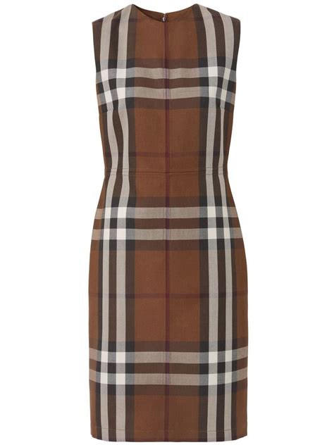 burberry contrast check sweater dress|Burberry Check Sleeveless Silk Sweater Dress .